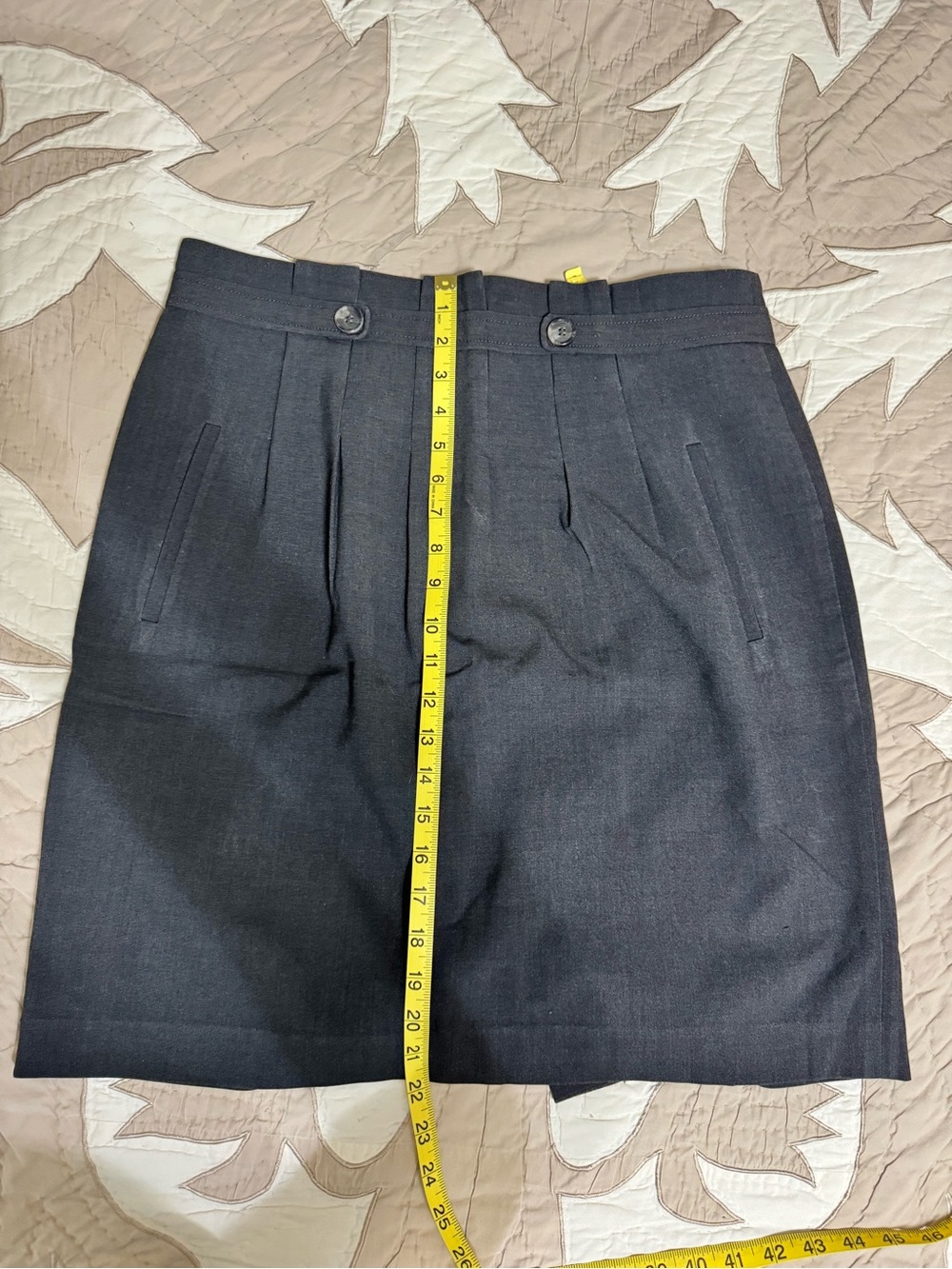 Ann Taylor Factory Charcoal Gray A-Line Skirt with waistband detail